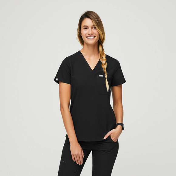 Large - BLACK - FIGS scrubs Set - Top and Jogger Pants - Picture 1 of 9